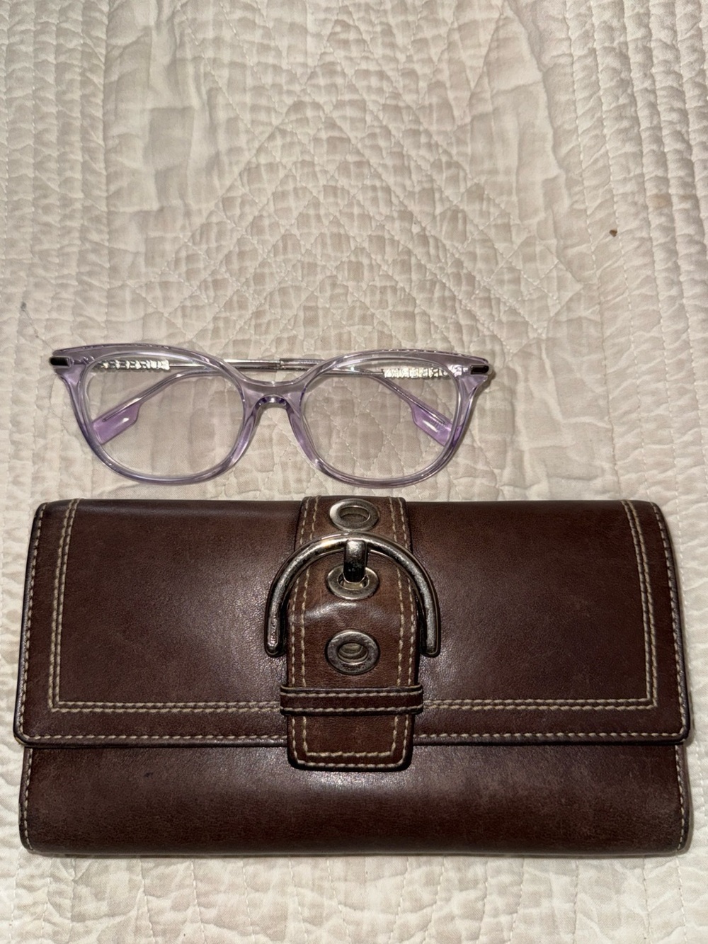 coach soho chocolate wallet VTG silver hardware